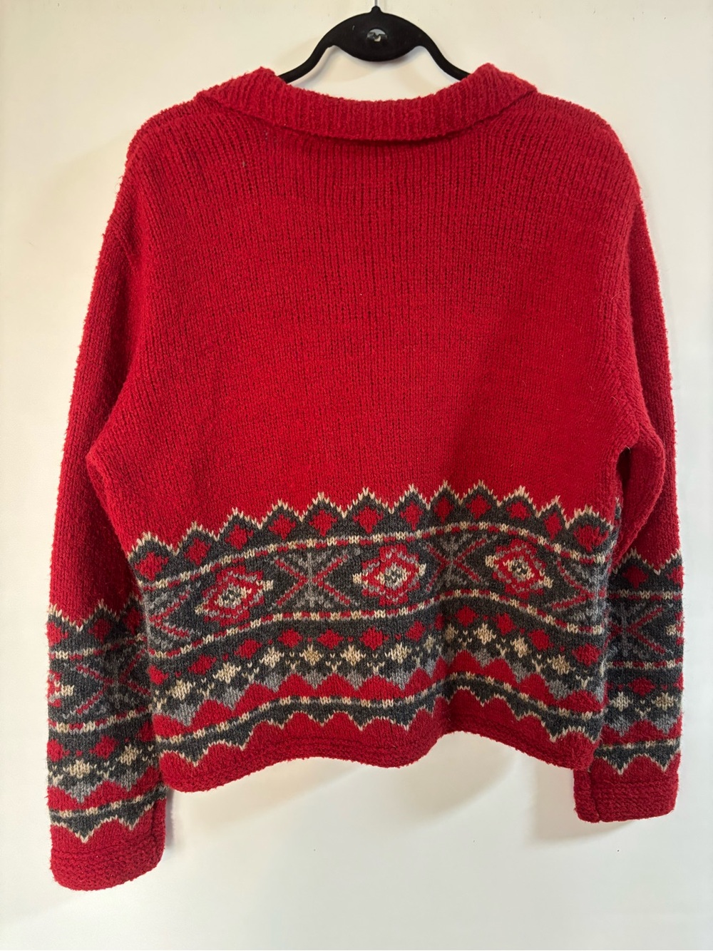 Hunt Club Red wool blend Patterned Button-Front Cardigan - Picture 5 of 5